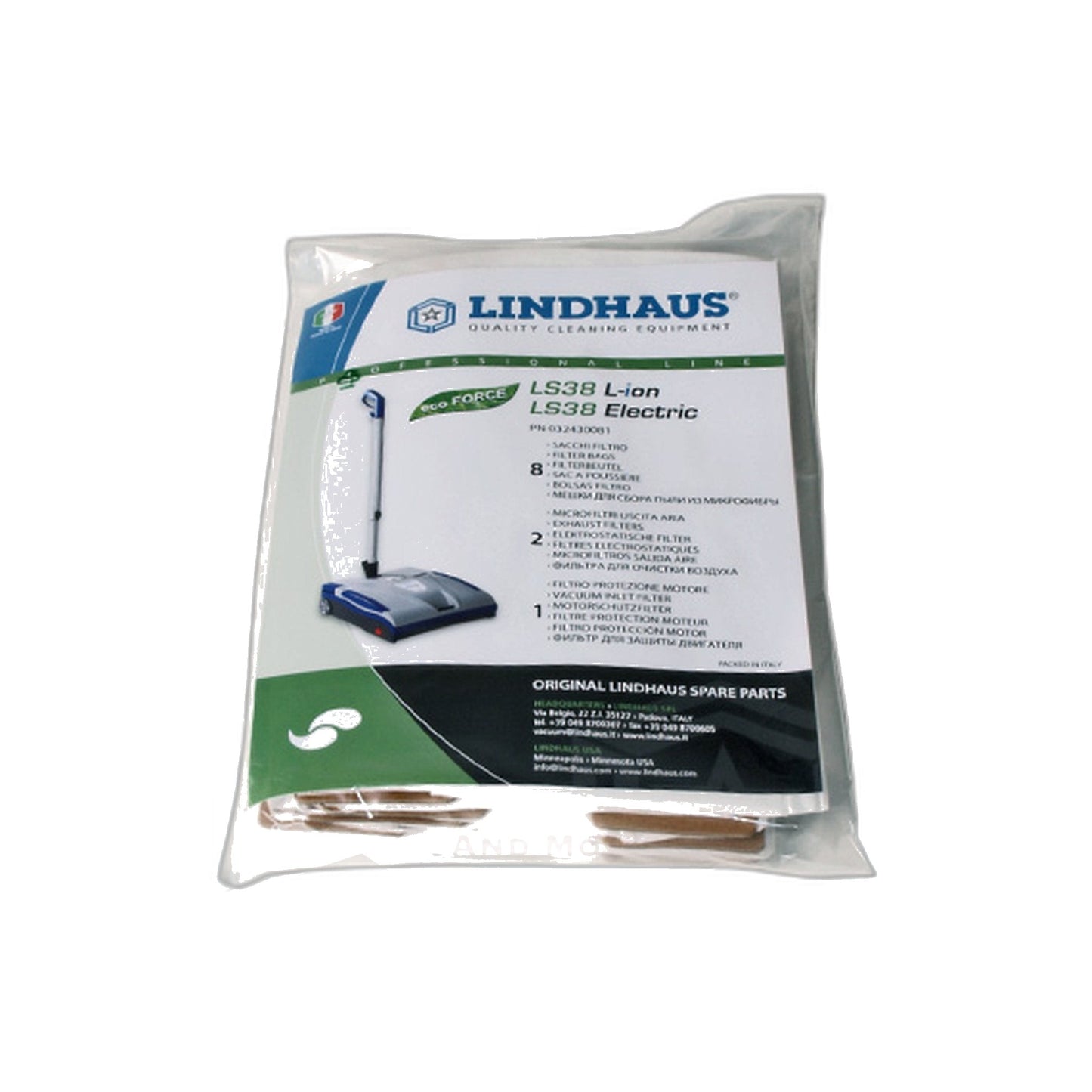 Lindhaus LS38 Microfiber Dust Bag Package