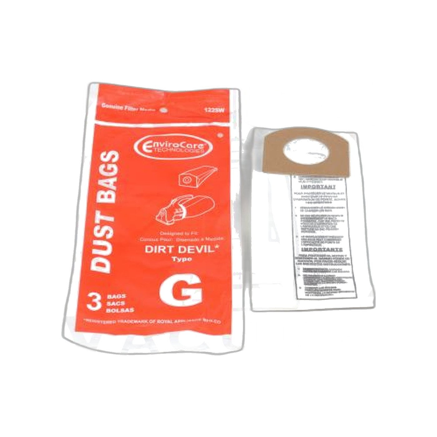 Dirt Devil G Hand Vacuum Envirocare Replacement Paper Bags - Royal - 3 Pack