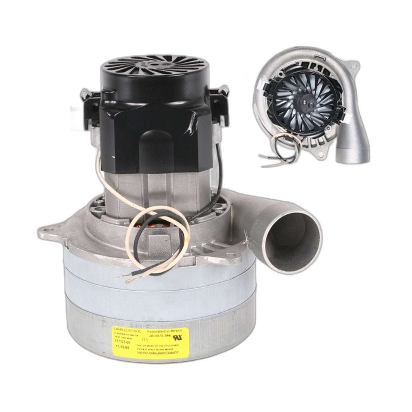 Lamb Ametek 117123 Central Vacuum Motor, 220-240 Volt (Replaces 116859)