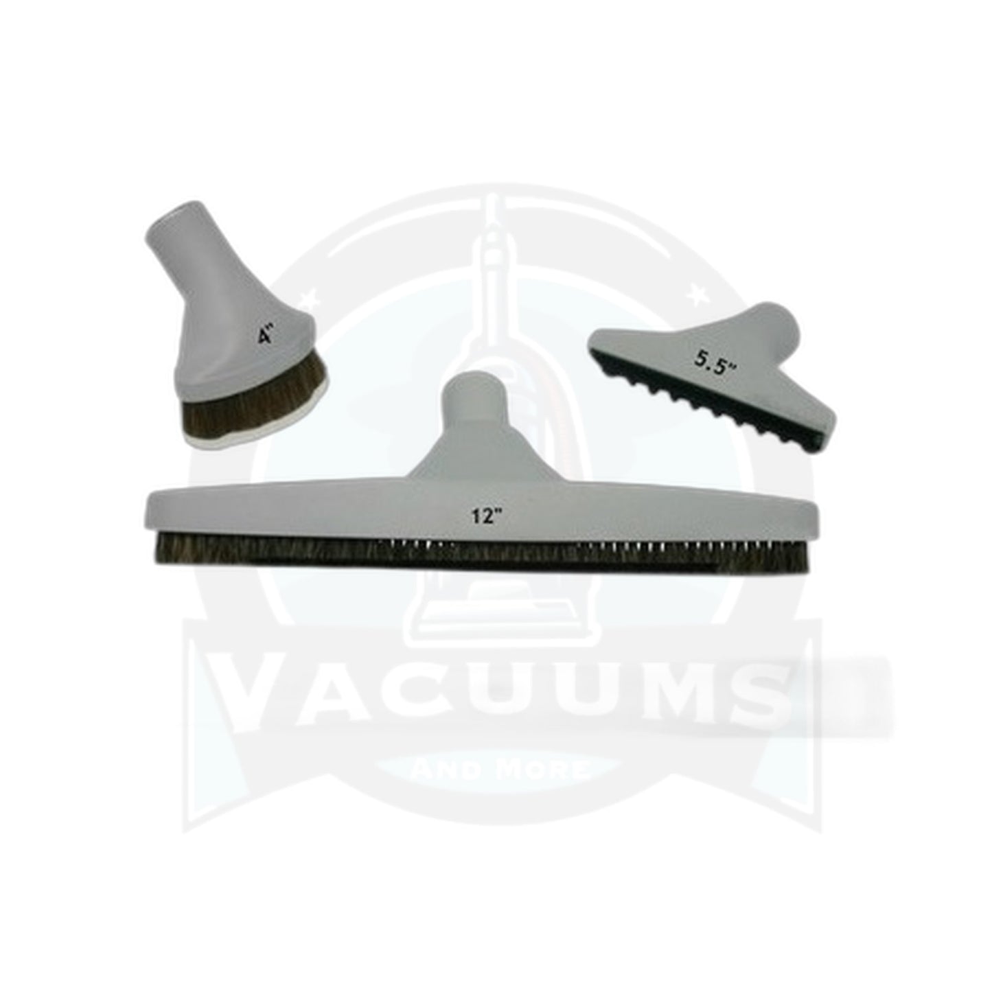Universal 4-Pc Vacuum Tool Set, Light Grey 12" (Dust/Crevice/Floor/Upholstery)