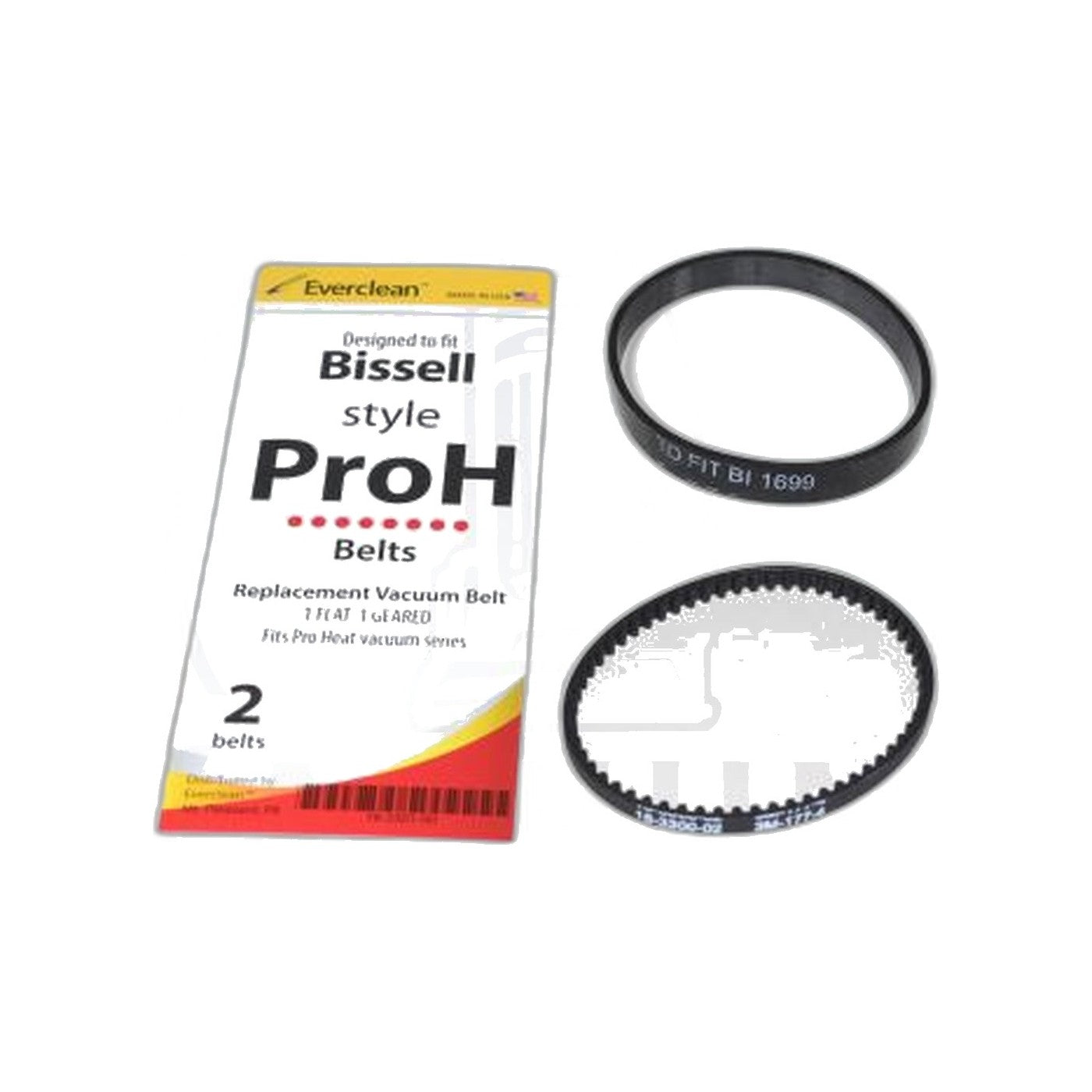 Bissell ProHeat Belt Set 1 Flat and 1 Geared Replacement