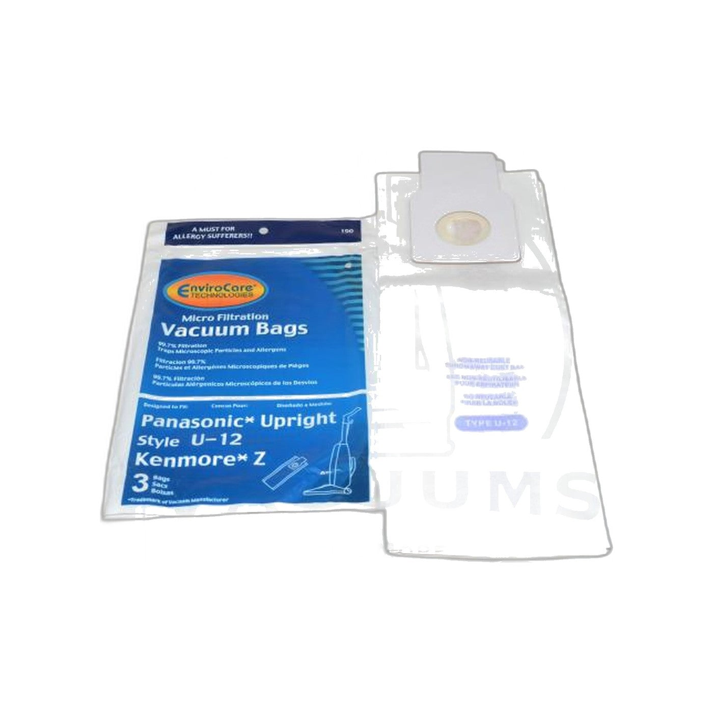 Panasonic U-12 / Kenmore Type Z Paper Bags - 3 Pack