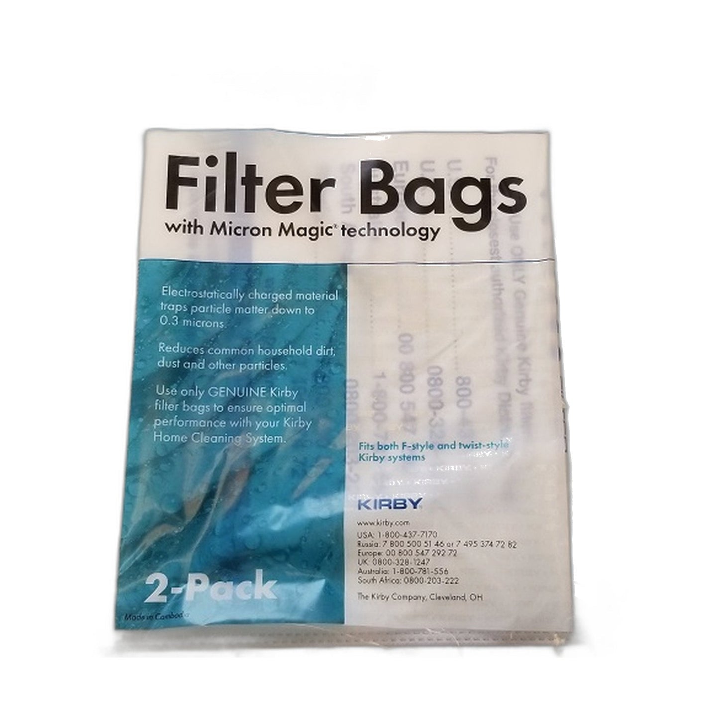 Kirby Type F Micro Allergen Synthetic Bags 2-Pack (Fits Twist & Sentria)