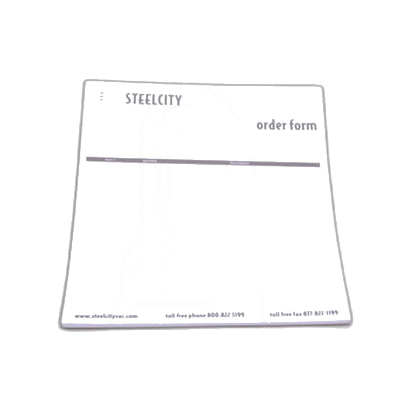 Steel City Vacuum Ordering Note Pad - Shop Supply