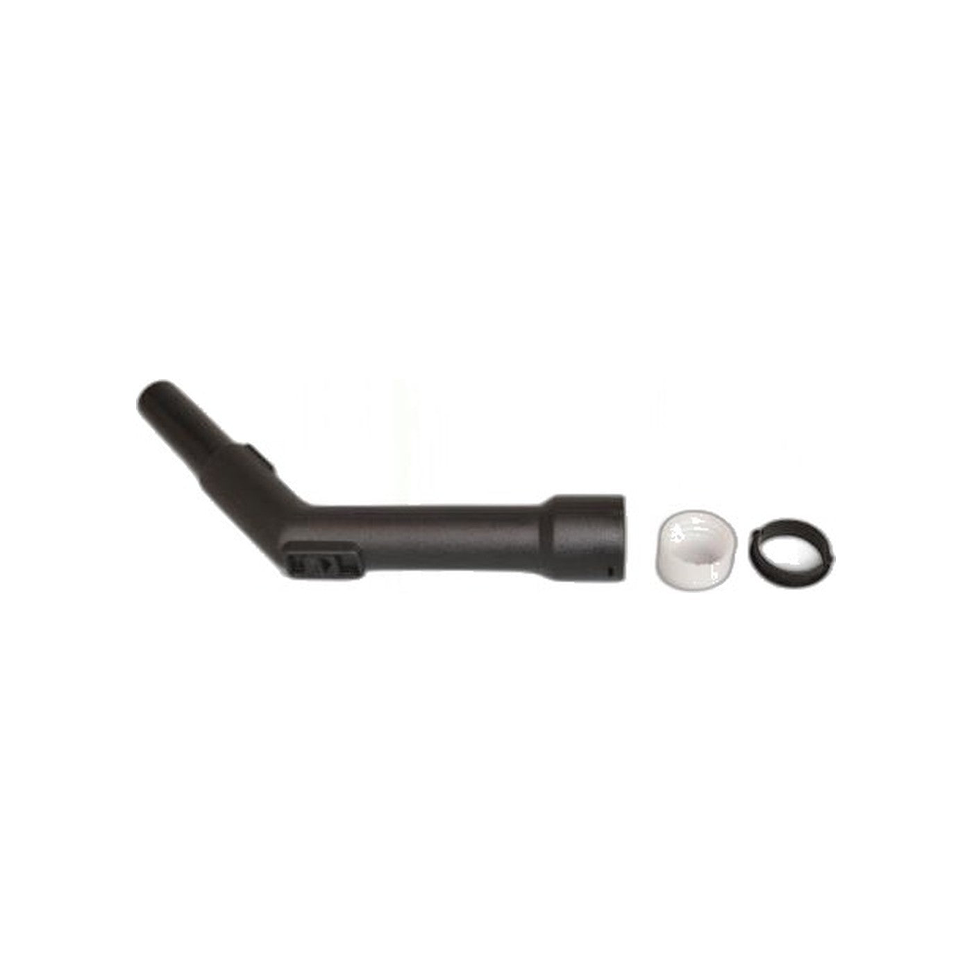 Curved Hose End with Repair Kit, 1-1/4", Black