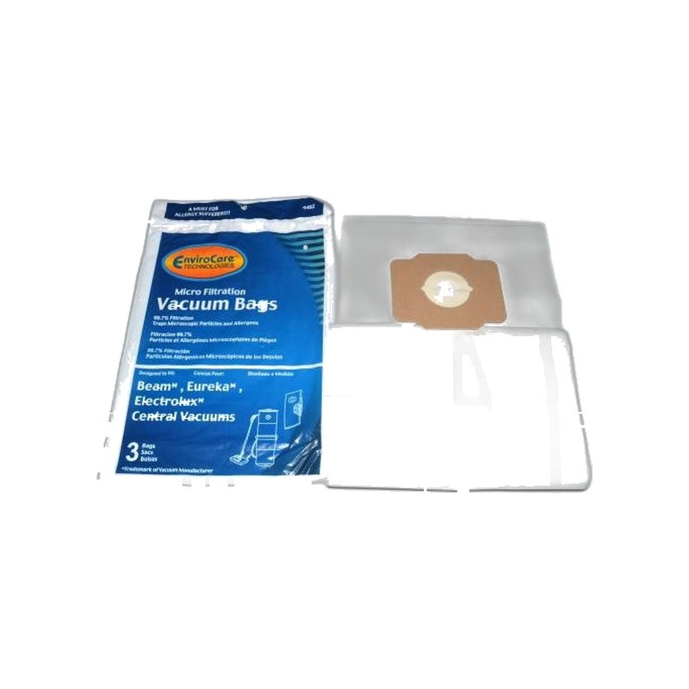 Central Vacuum Paper Bags - Beam/Eureka/Electrolux, Microlined, 3 Pack