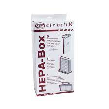 HEPA Service Box K (6-piece carton), 8 bags, HEPA microfilter, and exhaust filter - SEBO