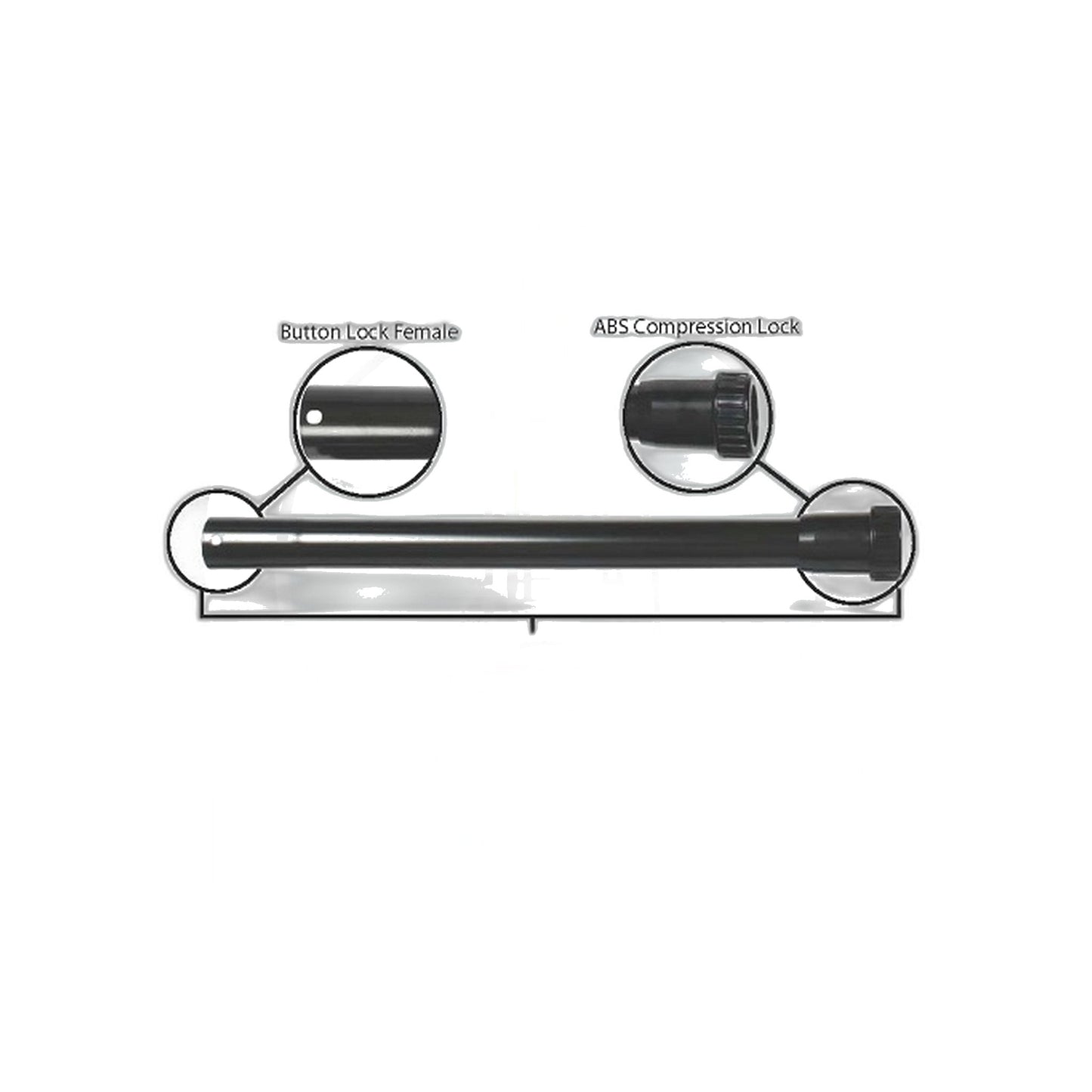 Hi Reach 1-1/2" Adapter Wand, 18" Black Aluminum