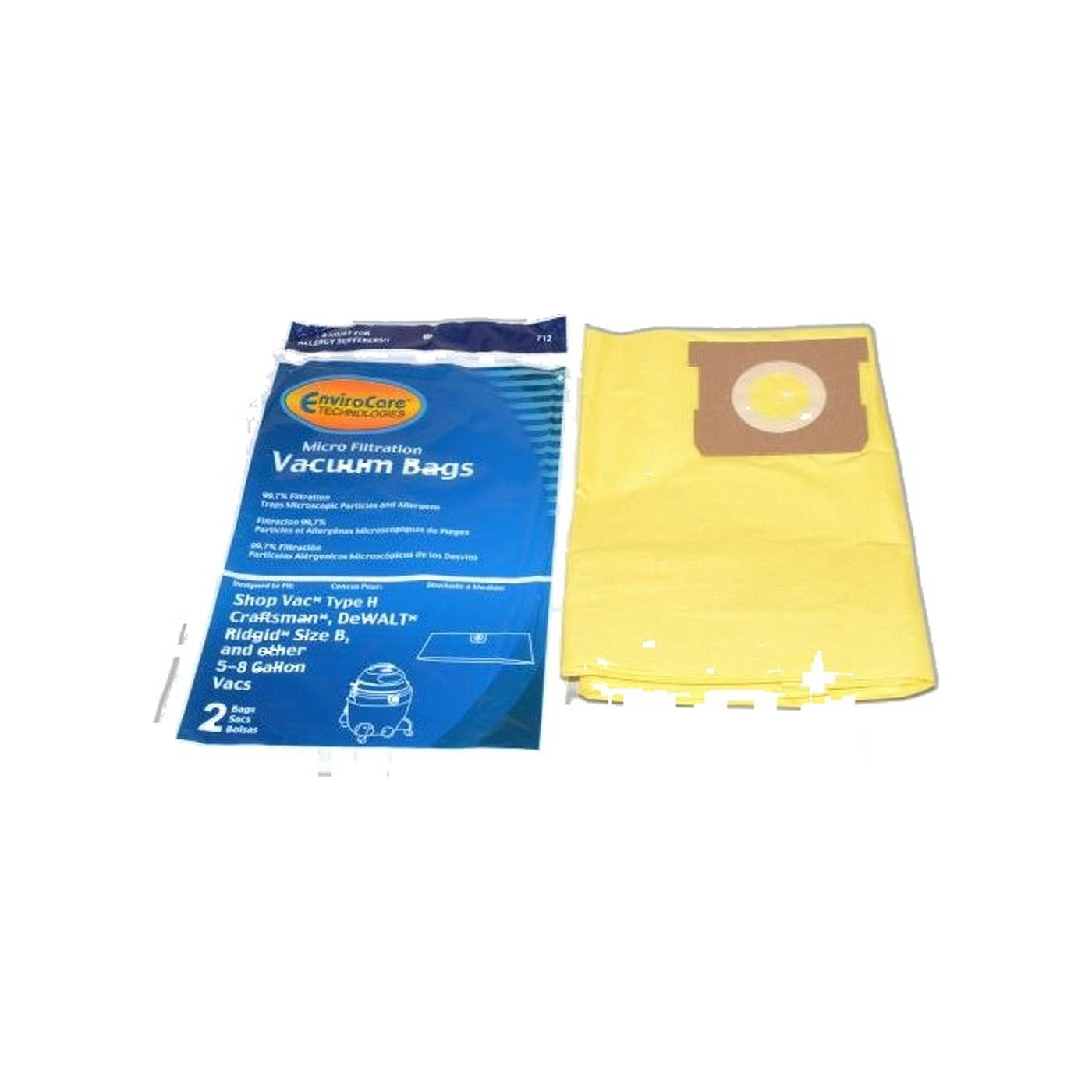 Micro-Filtration Paper Bags - Shop-Vac 5-8 Gallon (2-Pack)
