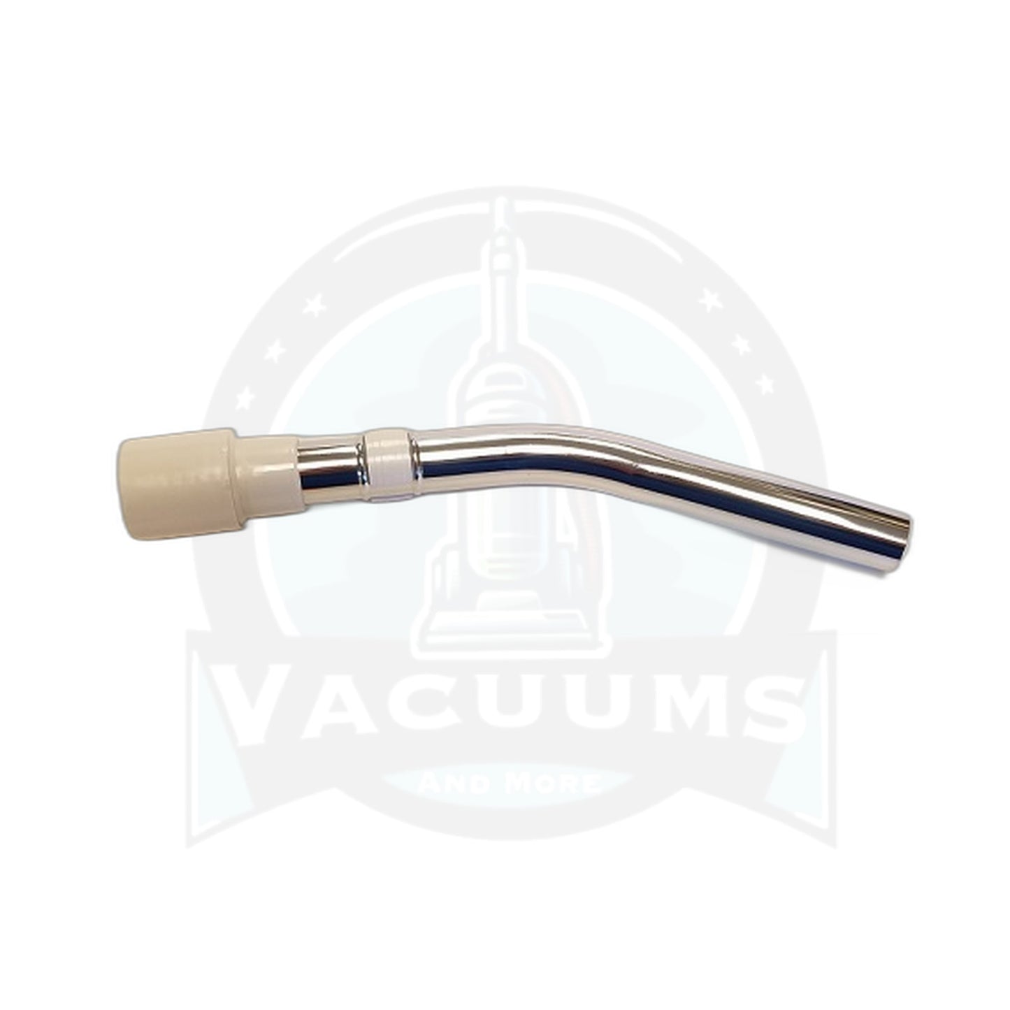 Fit All Curved Chrome Hose End, Friction Fit 1-3/8" Light Grey Cuff