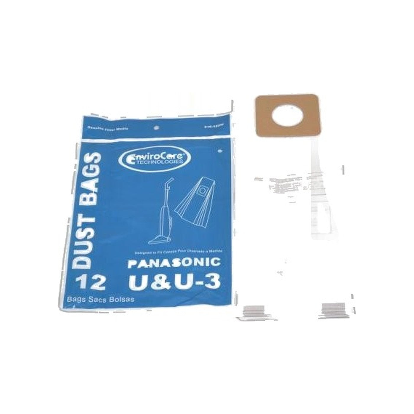 Panasonic U-3 Upright Replacement Paper Bags (12-Pack)