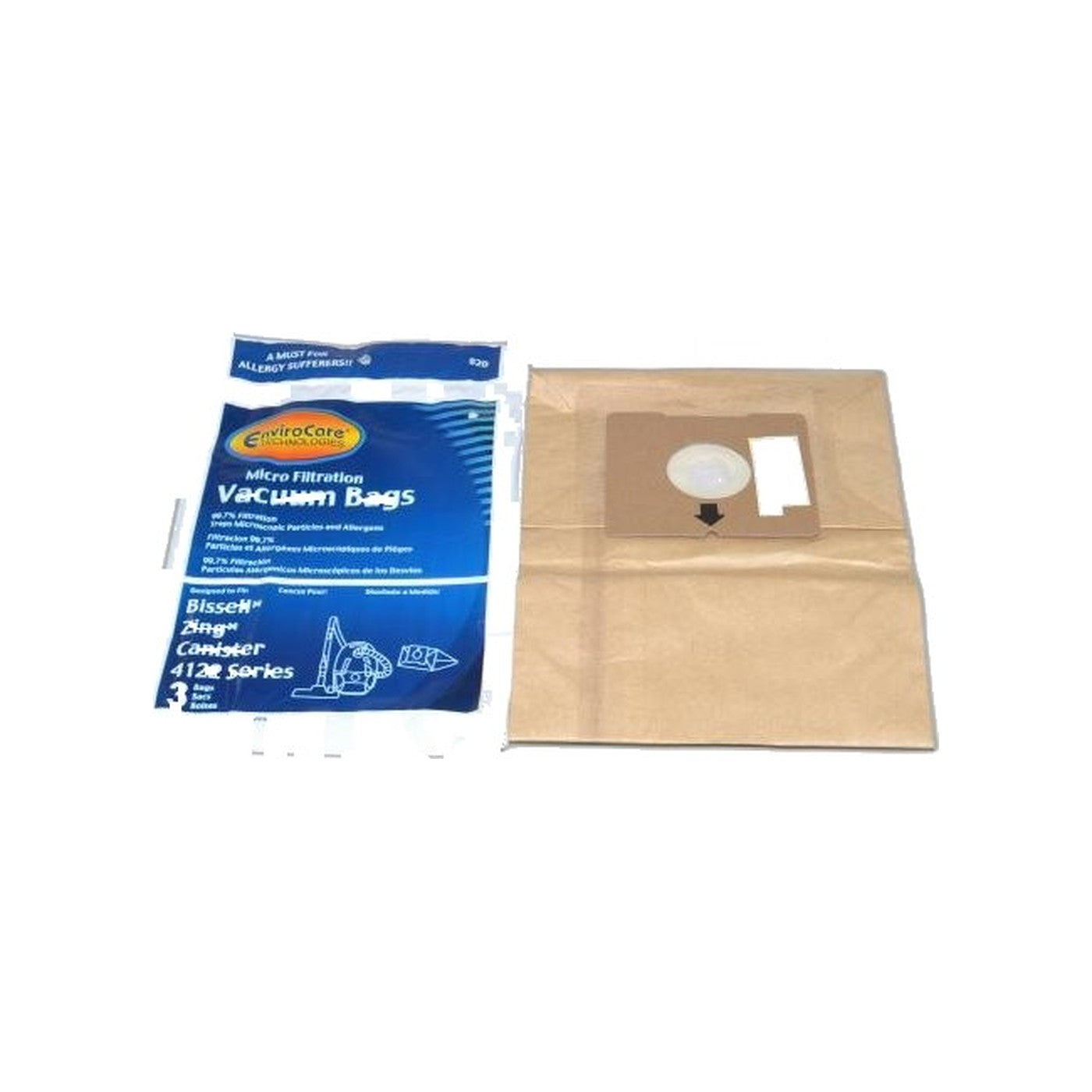 Paper Bags - Bissell Zing 4122 Series / PowerForce Canister, 3 Pack