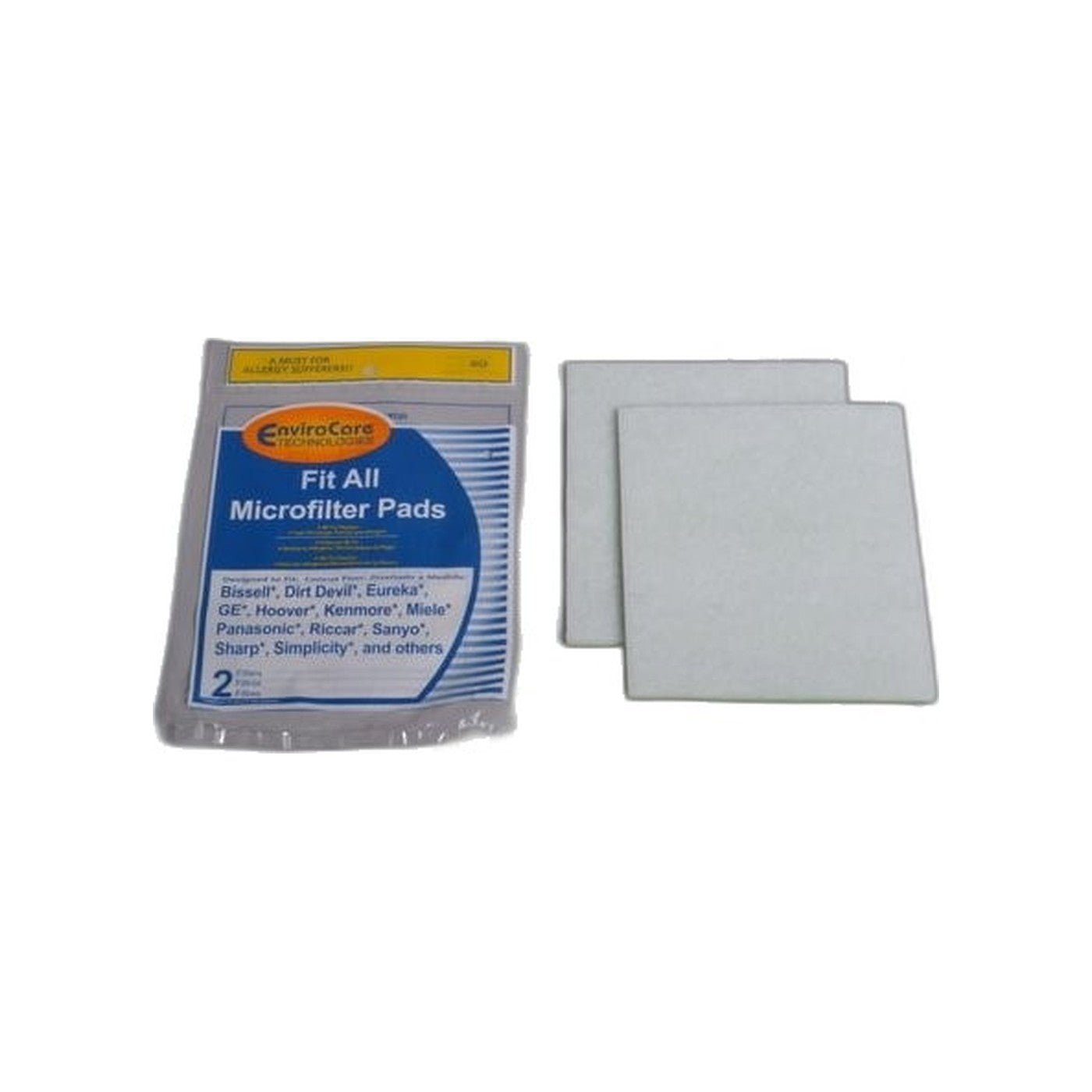Universal Vacuum Filter Media, 3-Ply, 7 x 8 Inch, 2-Pack