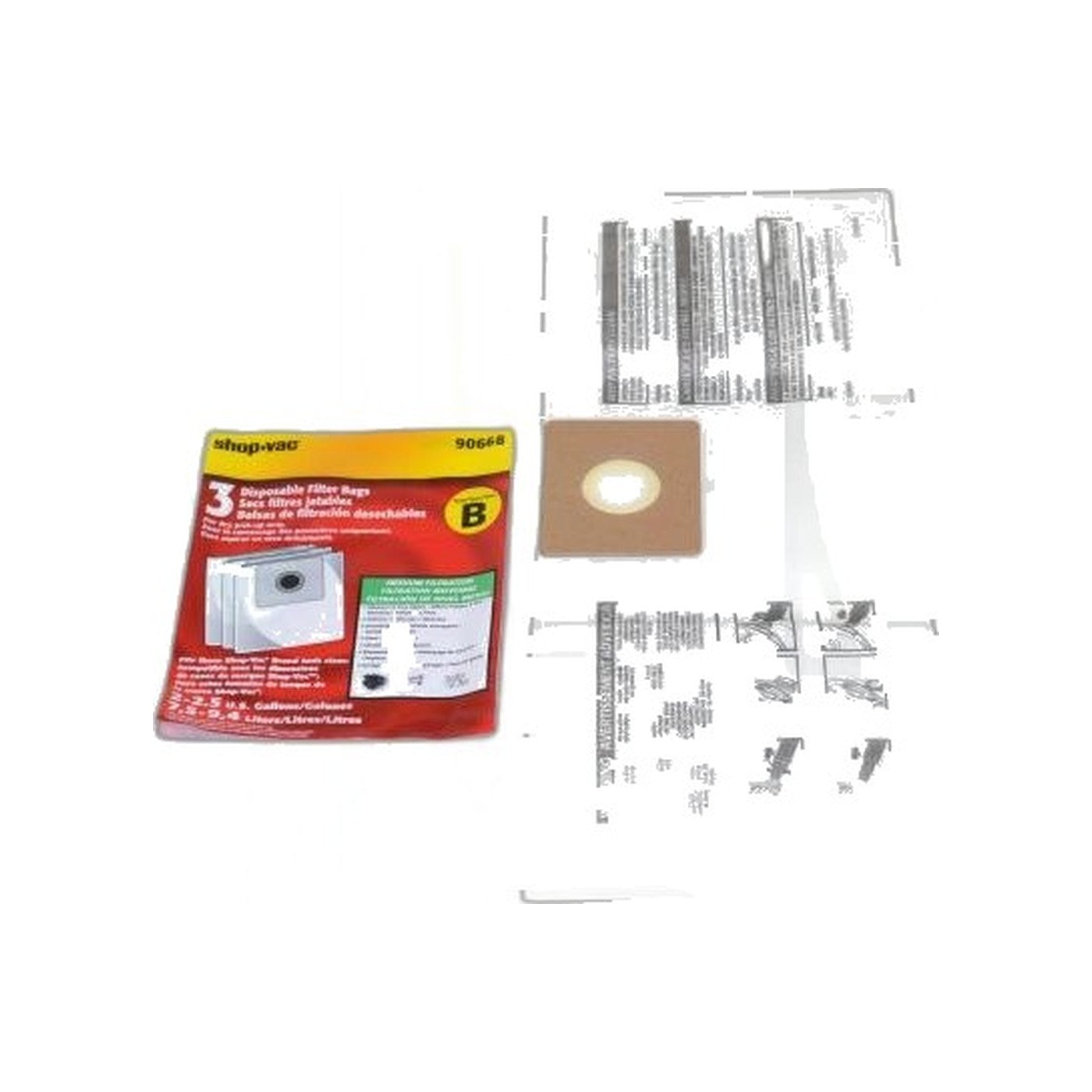 Type B Paper Bags - Shop-Vac All Around, 2-2.5-Gallon, 3-Pack