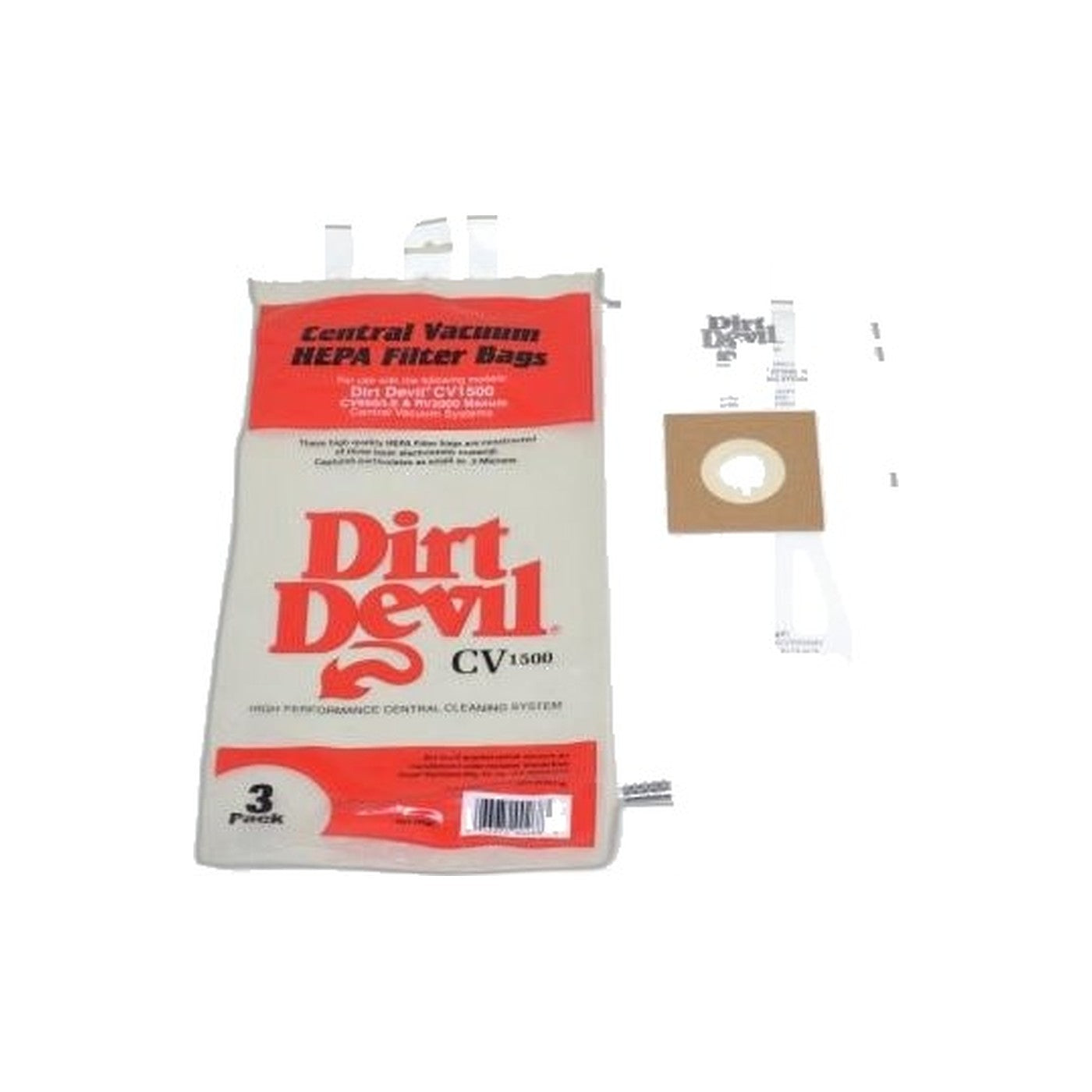 HP/Dirt Devil CV1500 Central Vacuum HEPA Filter Bags - 3 Pack