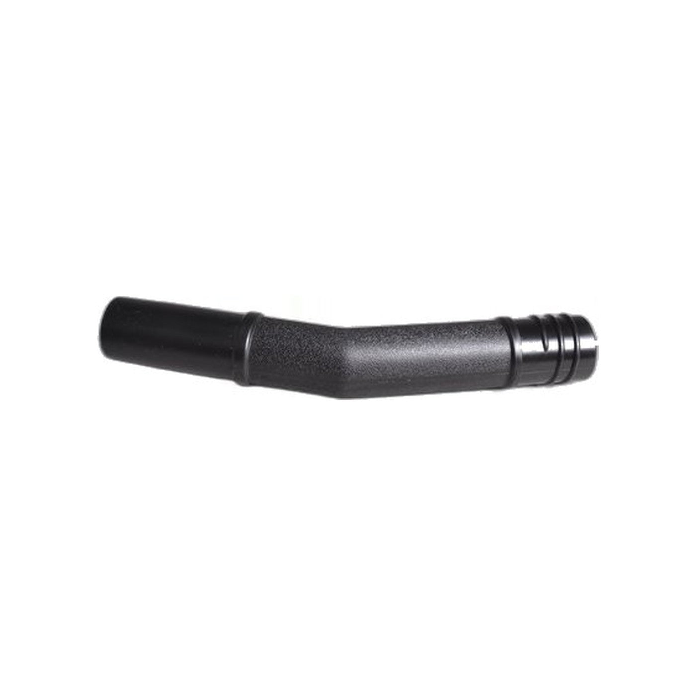 Curved Hose End - Black with Threads, Plastic