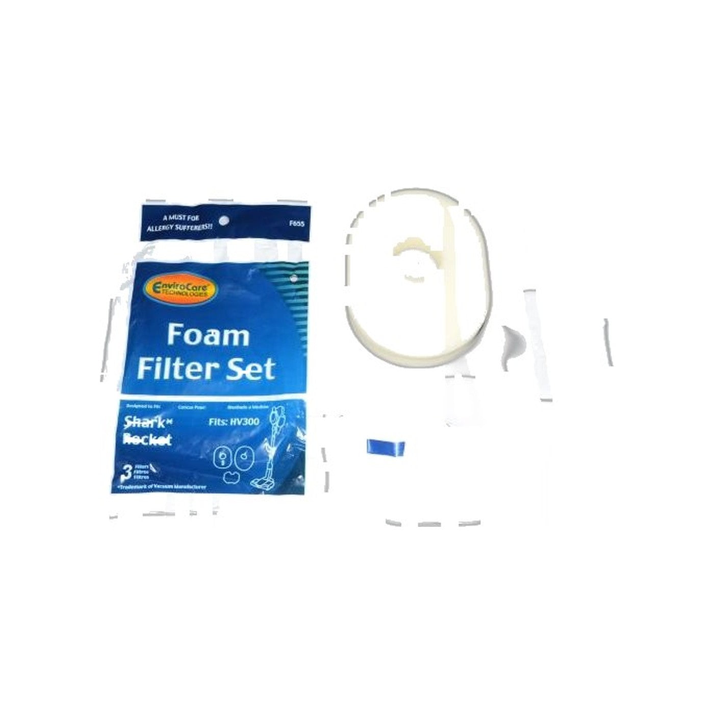 Shark Rocket Upright Vacuum Foam Filter, 3-Pack