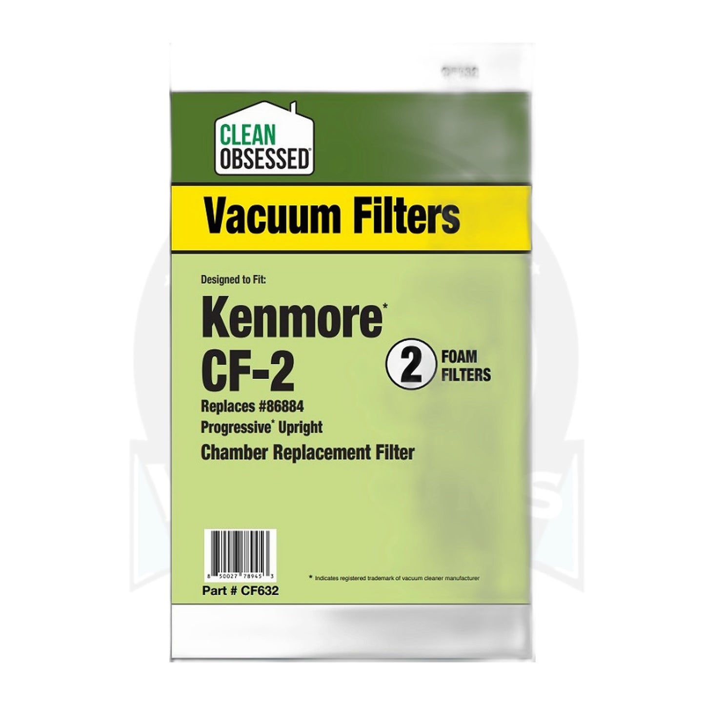 Clean Obsessed CF-2 Foam Filter 2-Pack for Kenmore Uprights (86884)
