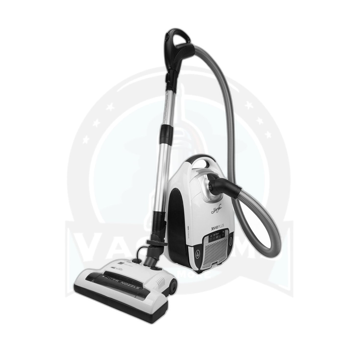 Johnny Vac XV10Plus White Power Team Canister Vacuum, HEPA