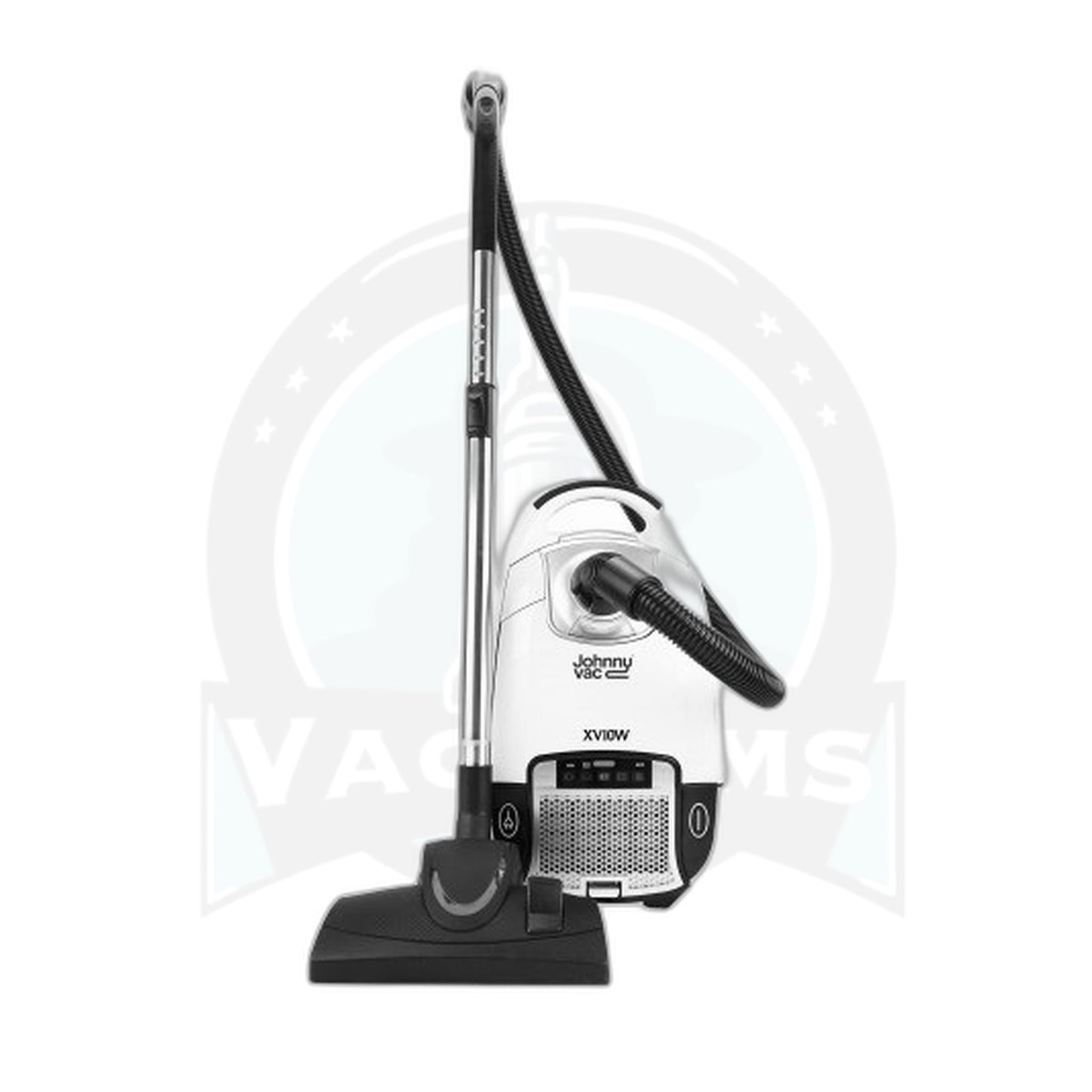 Johnny Vac XV10 White Straight-Suction Canister Vacuum, HEPA
