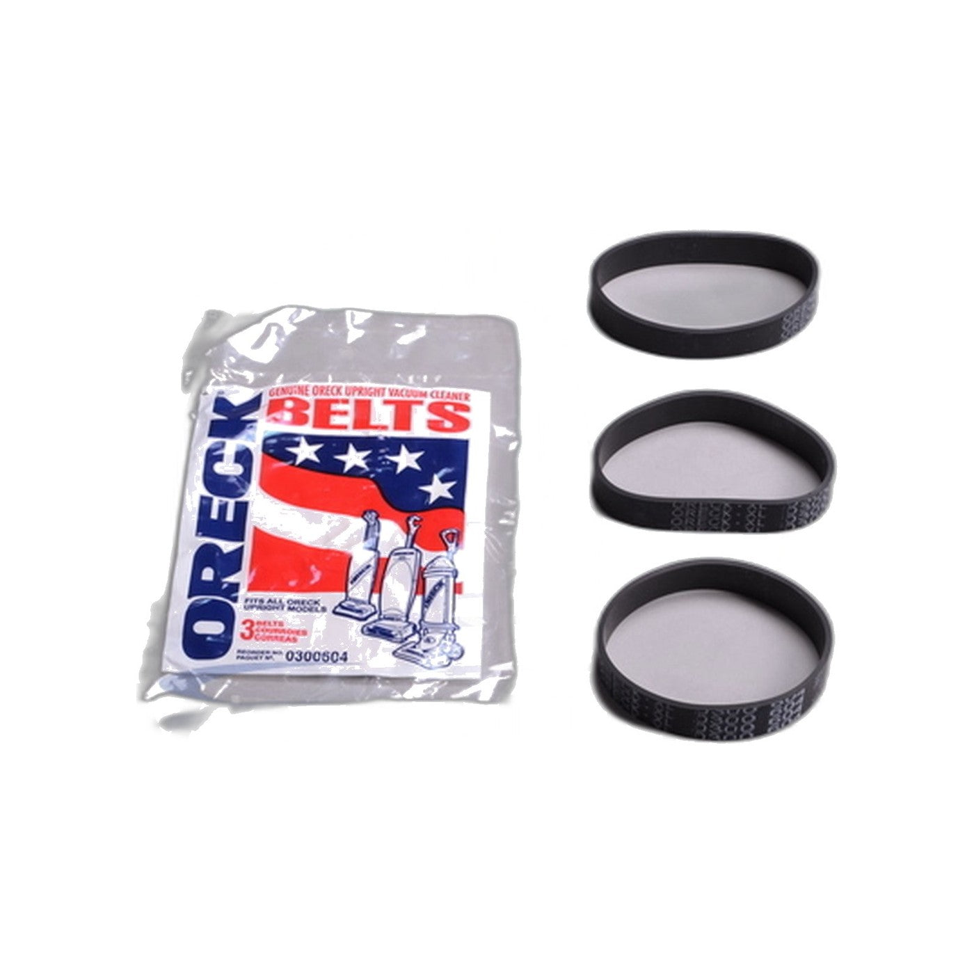 Oreck Upright Flat Belt - All Models, 3 Pack