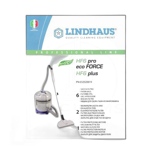 Lindhaus HF6 Microfiber Dust Bag Package - 6 Bags + Filters