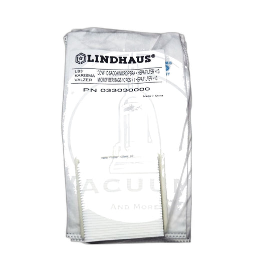 Lindhaus LB3 / Valzer Microfiber Bag Package with HEPA H13