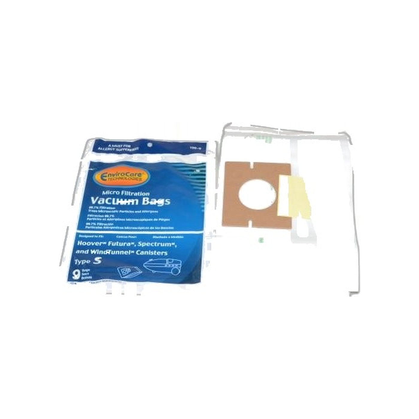 Hoover S Canister Micro Paper Bags - 9 Pack - Replacement Envirocare