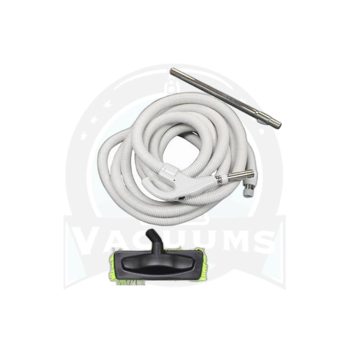 30' Turbocat Central Vac Kit, Light Grey Hose, Dual Wands & Tools