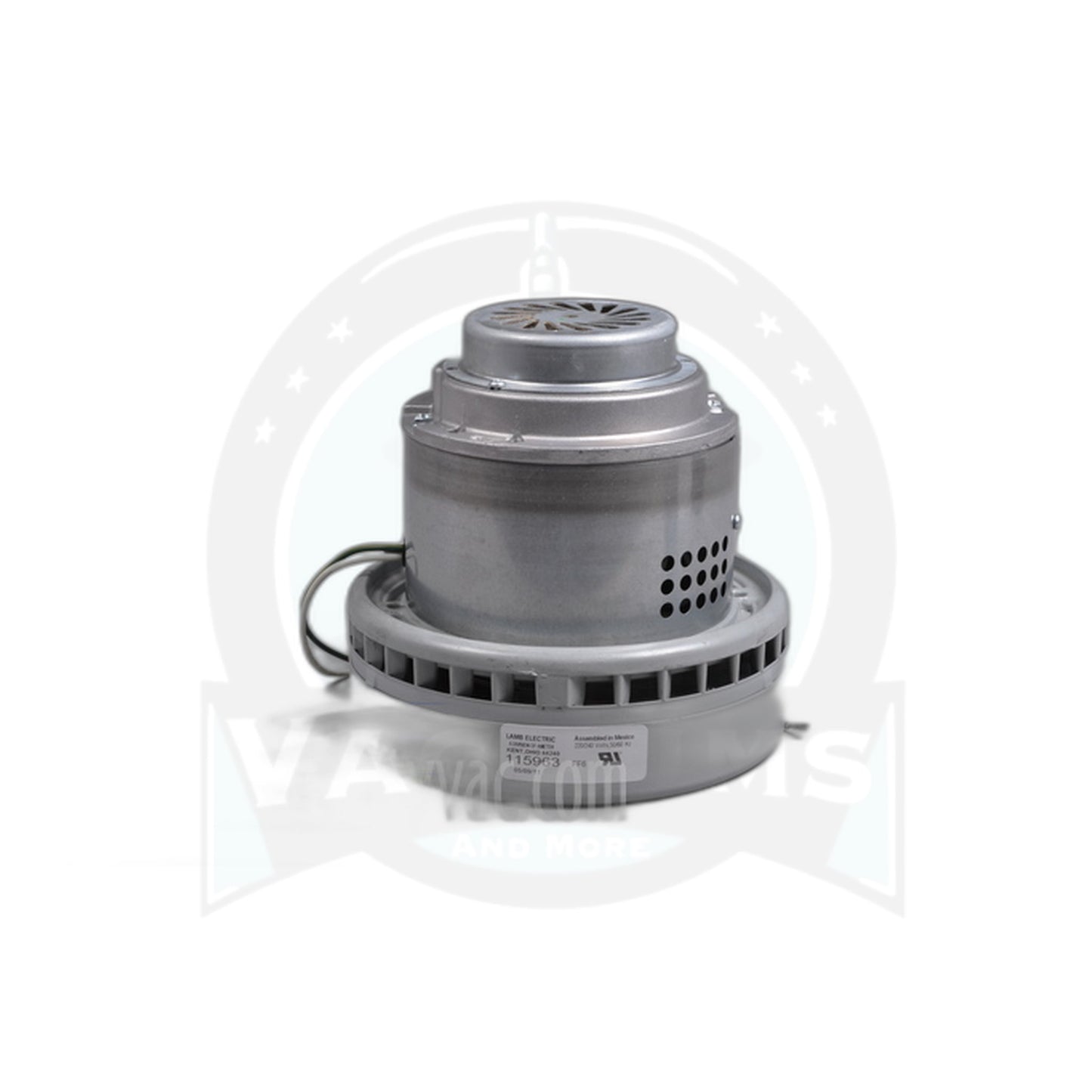 Ametek Motor - 7.2" Diameter, 2-Fan Bypass, 220V with Sealed Bearings - Vacuums and More