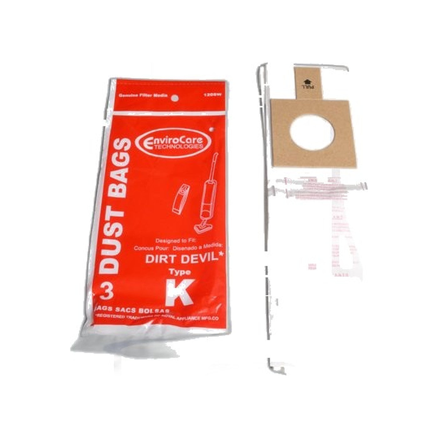 Dirt Devil Type K Stick Vac Allergy Vacuum Bags - 3 Pack