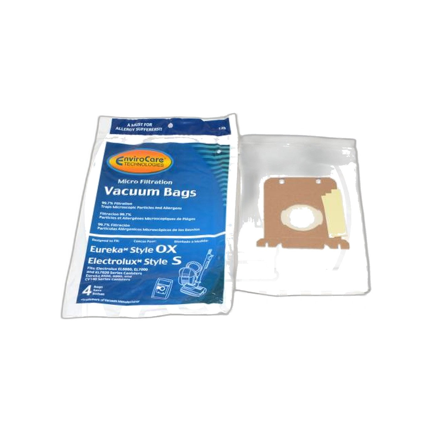 Electrolux Oxygen / Harmony Canister Microlined Paper Bags - Envirocare - 4 Pack