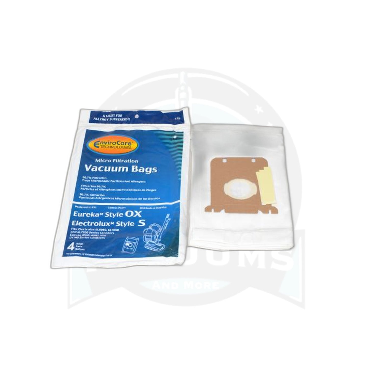 Electrolux Oxygen / Harmony Canister Microlined Paper Bags - Envirocare - 4 Pack - Electrolux-Eureka