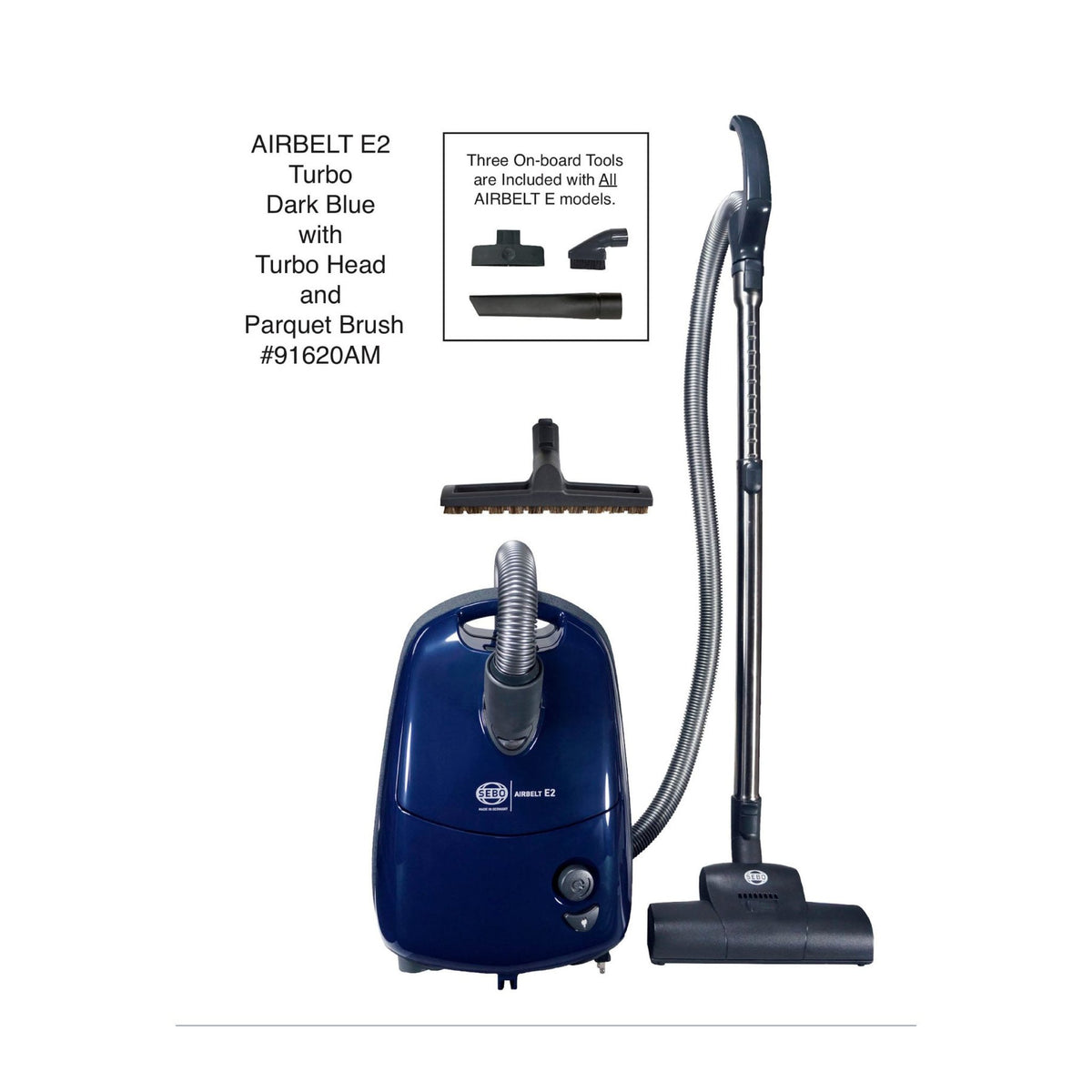 SEBO AIRBELT E2 Turbo canister vacuum in Dark Blue