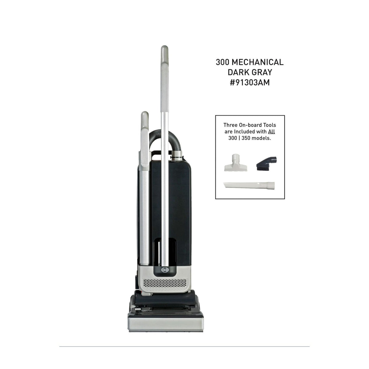 SEBO 300 MECHANICAL Bagged Upright Vacuum, Light Gray and Gray Black