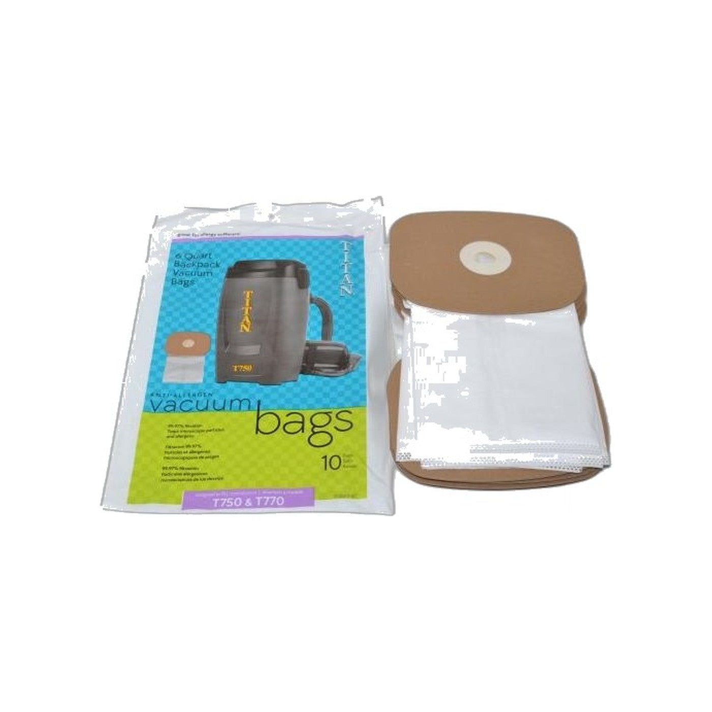 Titan T750 Backpack Allergen Paper Bags - 10 Pack