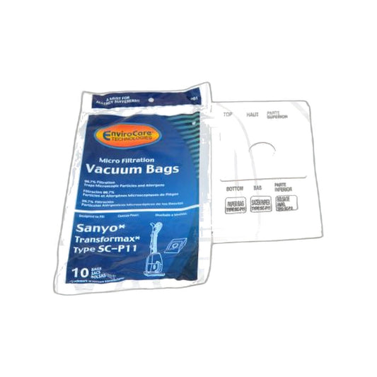 Sanyo Transformax Micro Broom Replacement Paper Bags - 10 Pack
