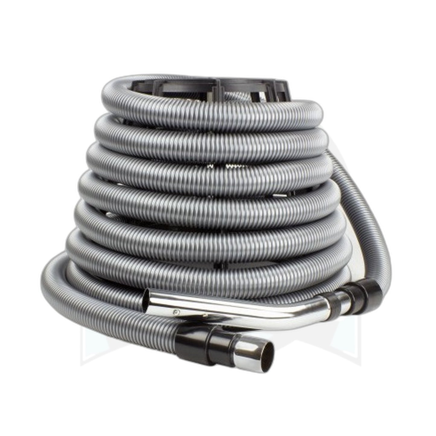 Universal 30' Crushproof Central Vacuum Hose, 1-1/4" Button-Lock, Metal Wall End