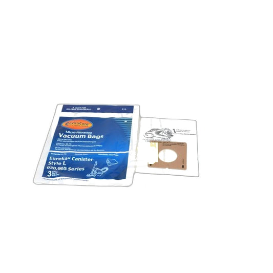 Eureka L Canister Micro Paper Bags - 3 Pack - Envirocare - Fits Johnny Bee Vacuum
