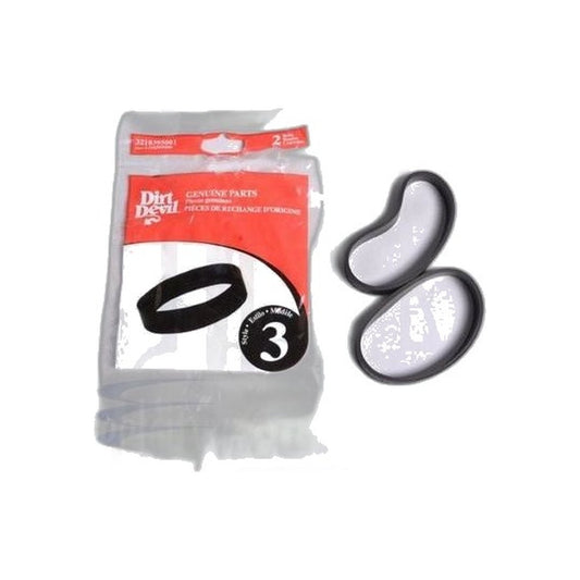 Dirt Devil Style 3 Canister Belt - 2 Pack - Power Pak, Breeze, Vision Bagless