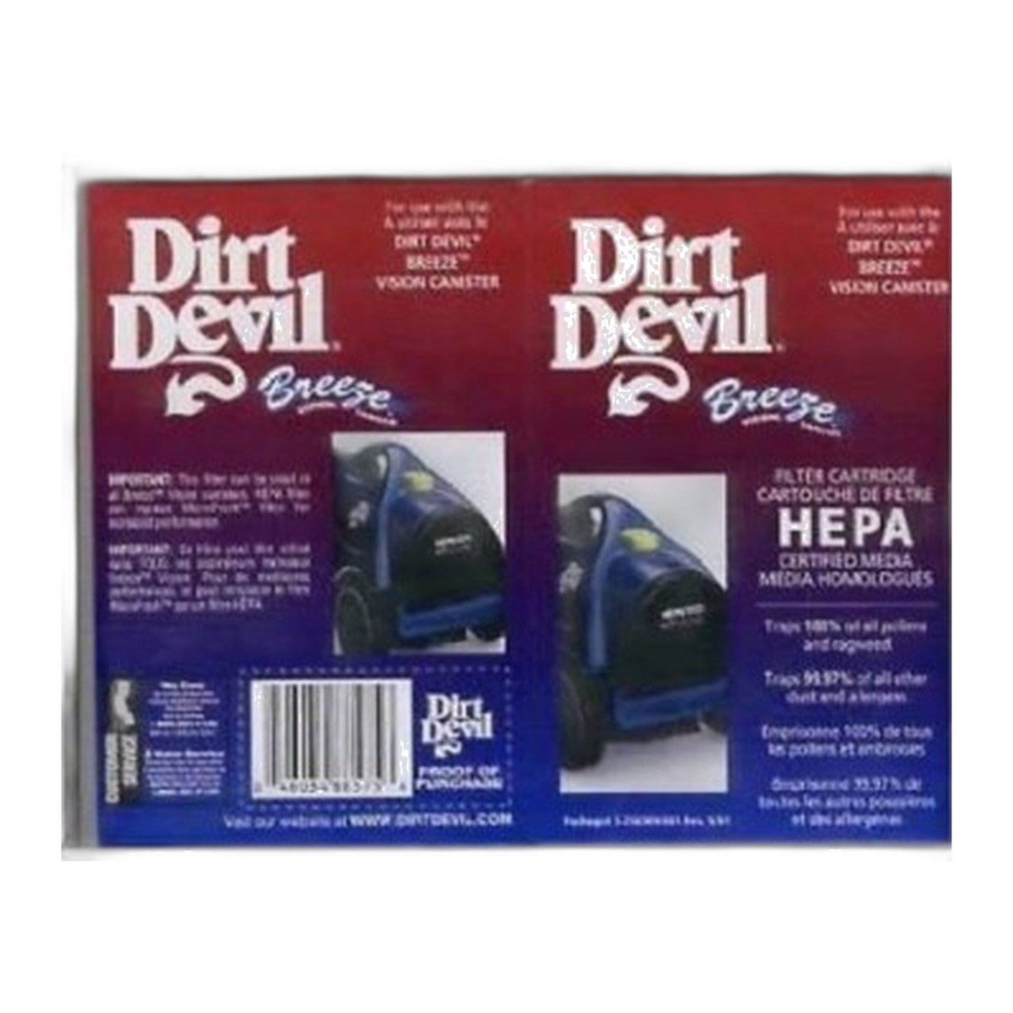 Royal Dirt Devil HEPA Exhaust Filter, Breeze / Jaguar Canister
