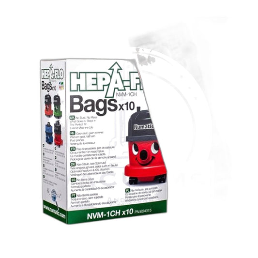 Numatic NaceCare NVM-1CH HepaFlo Bags, Henry & Hetty, 10-Pack