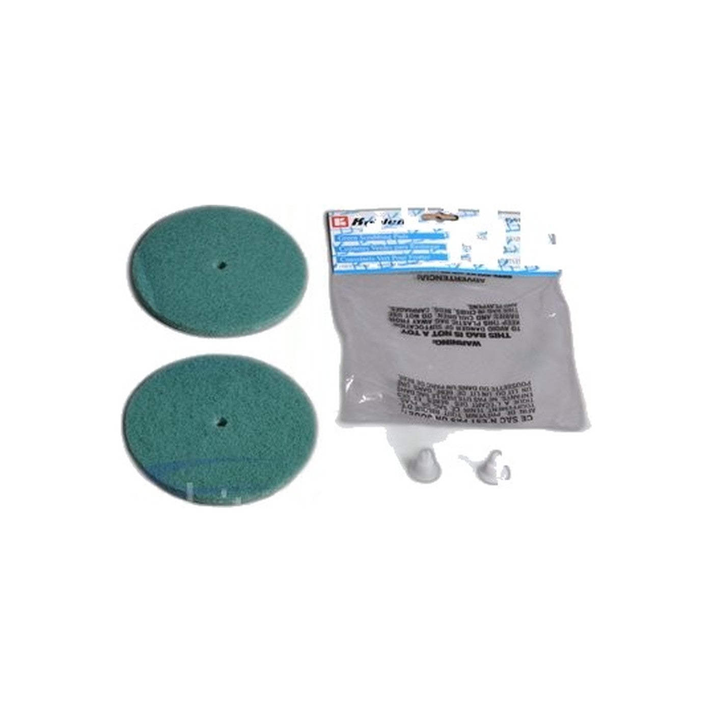 6" Green Scrubbing Pads with Retainer Clips - Koblenz / Regina / Kenmore, Pair