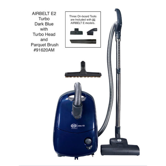 AIRBELT E2 Turbo, with turbo nozzle (8365GS) and parquet brush (dark blue) - SEBO