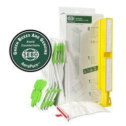 HEPA Service Box X7/X8 (1 piece), 8 bags, HEPA microfilter, exhaust filter, and sealing strip - SEBO