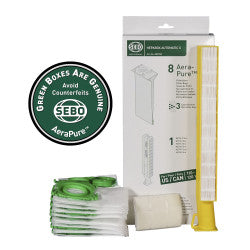 HEPA Service Box X4/X5, X1/X2 (1 piece), 8 bags, HEPA microfilter, and exhaust filter - SEBO