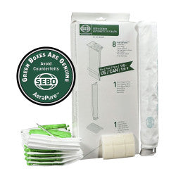 Service Box X4/X5, X1/X2 (1 piece), 8 bags, microfilter, exhaust filter, and sealing strip - SEBO