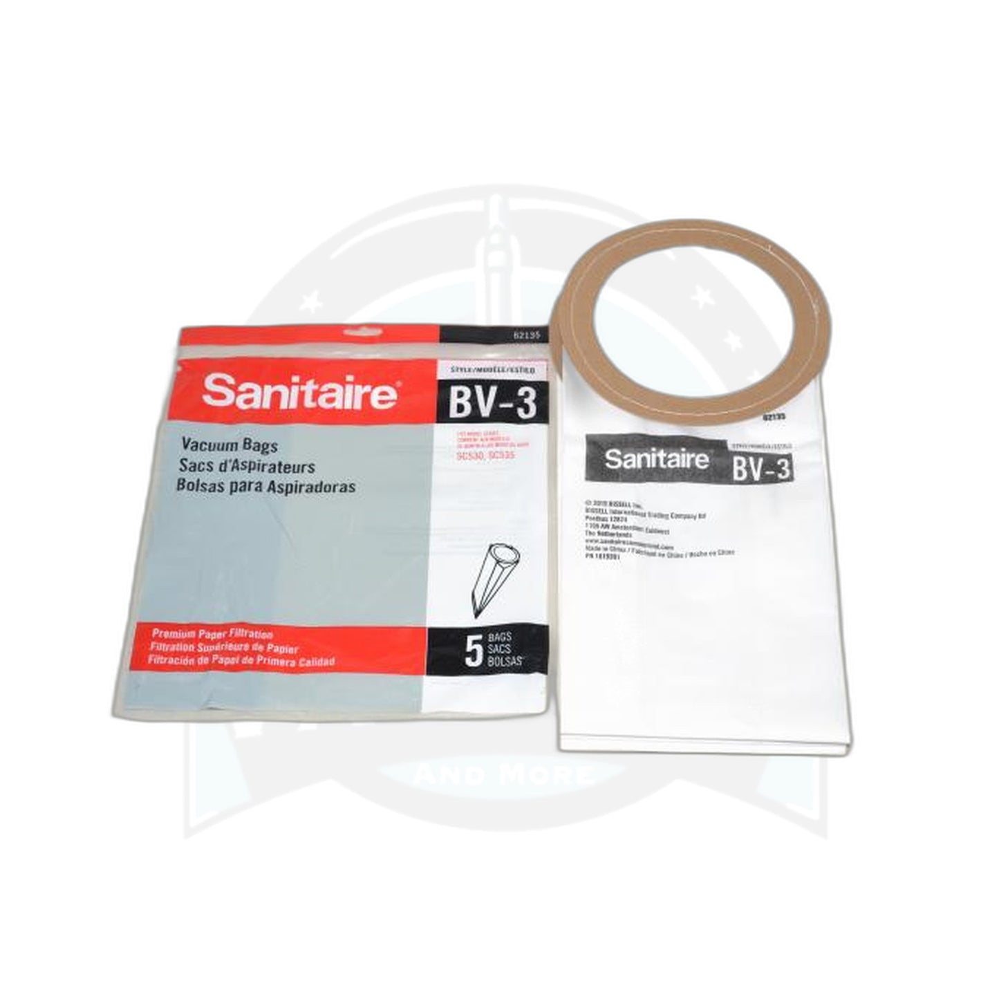 Sanitaire SC-530 / SC535 Backpack BV-3 Paper Bags - Pack of 5 - Electrolux-Eureka