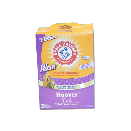 Hoover Type Y & Z Arm & Hammer Pet Fresh Vacuum Bags, 3-Pack
