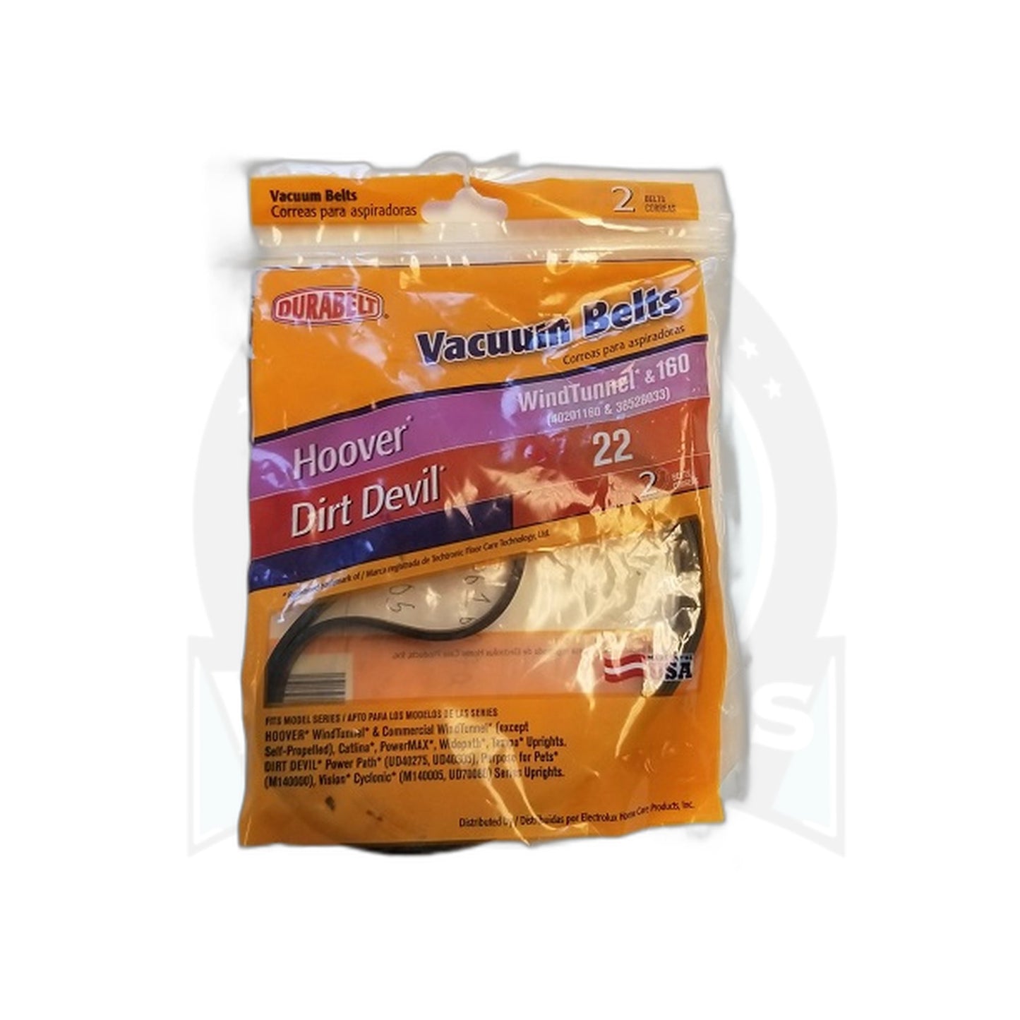 Hoover WindTunnel & Dirt Devil 22 Vacuum Belt, 2-Pack (Style 033)